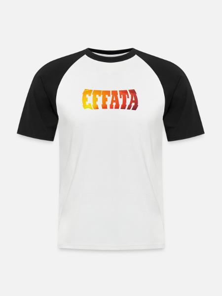 EFFATA - Men's Baseball T-Shirt - white/black