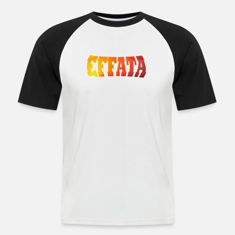 EFFATA - Men's Baseball T-Shirt - white/black