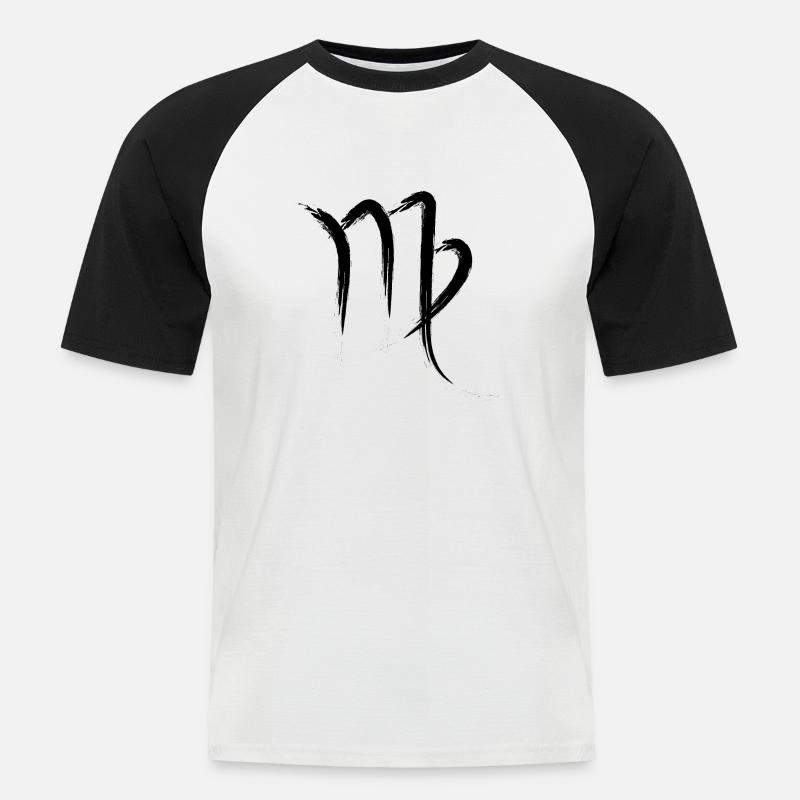 Jungfrau - Männer Baseball-T-Shirt - Weiß/Schwarz