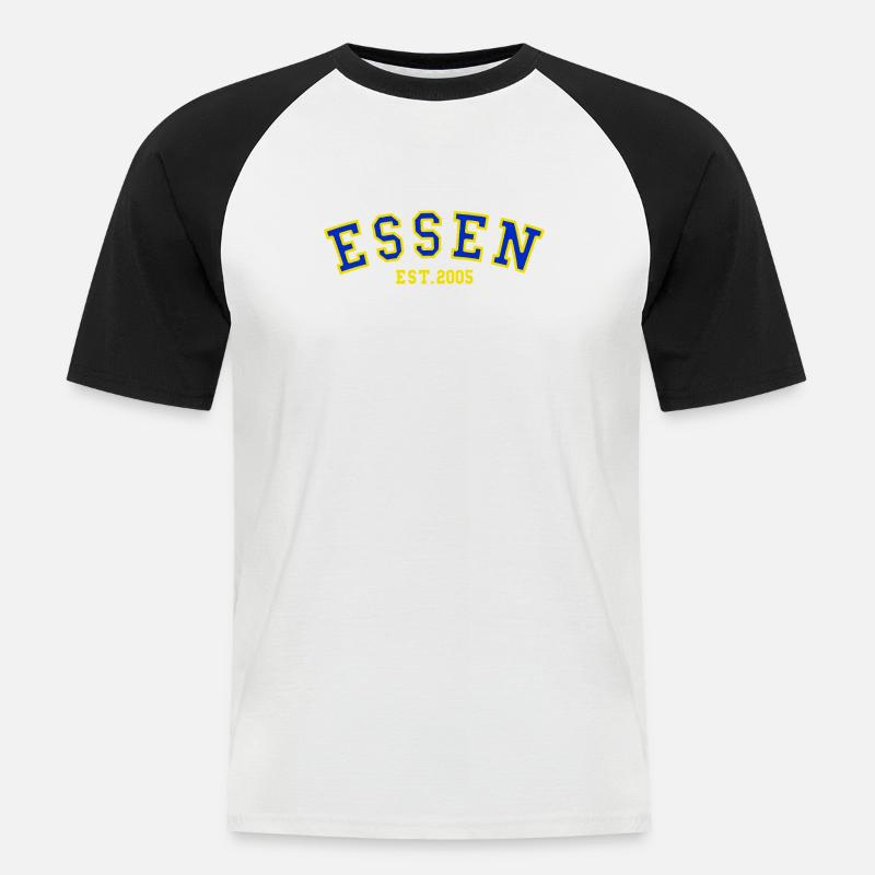 Essen Est. 2005 - Männer Baseball-T-Shirt - Weiß/Schwarz
