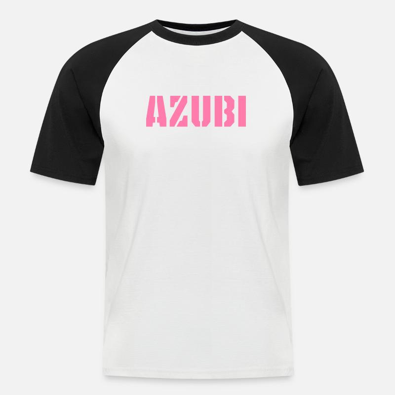 Azubi Tshirt 5 23 rosa - Männer Baseball-T-Shirt - Weiß/Schwarz