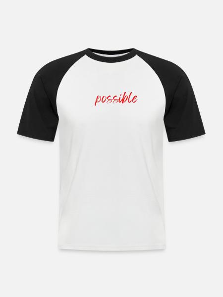 Geschenk "IM possible", sportliche Motivation - Männer Baseball-T-Shirt - Weiß/Schwarz