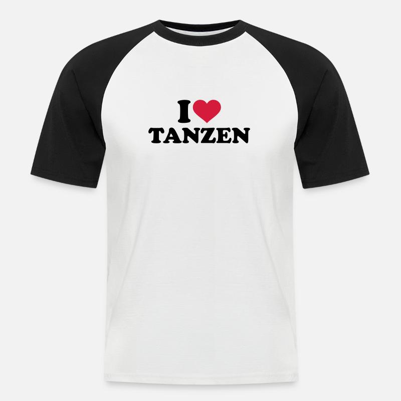 Tanzen - Männer Baseball-T-Shirt - Weiß/Schwarz