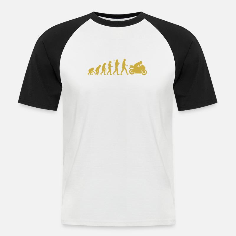 Motorcycle evolution - Men's Baseball T-Shirt - white/black