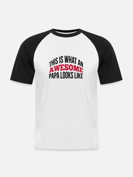 Papa - Men's Baseball T-Shirt - white/black