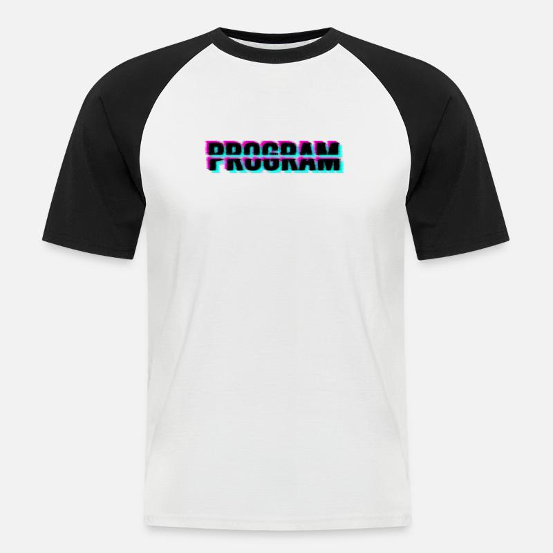 Computerprogramm - Männer Baseball-T-Shirt - Weiß/Schwarz