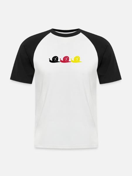 Snail - Men's Baseball T-Shirt - white/black