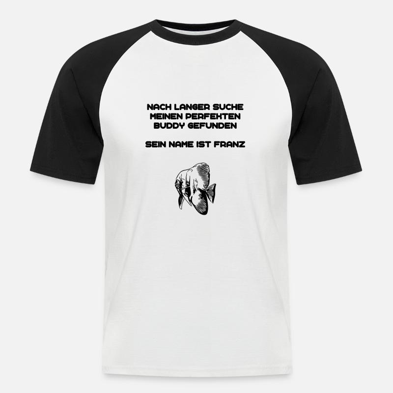 Buddy - Männer Baseball-T-Shirt - Weiß/Schwarz