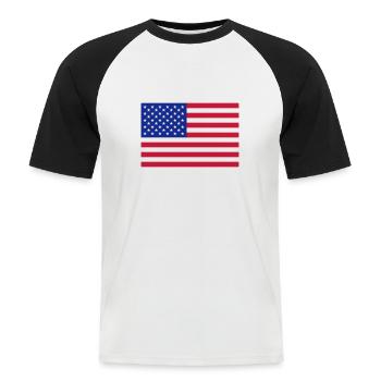 USA Flag - Men's Baseball T-Shirt - white/black - Front - Nik (191cm)