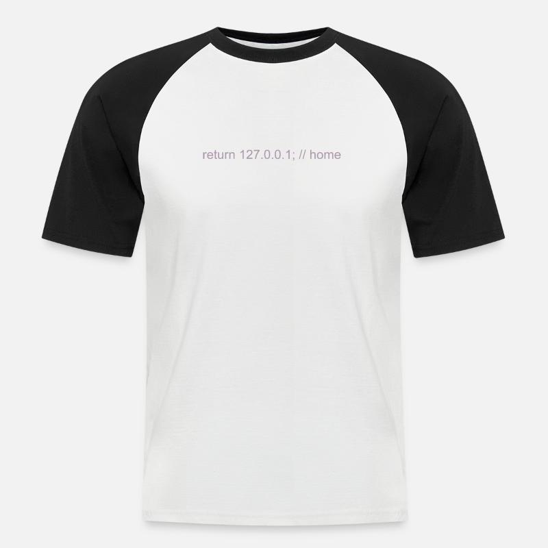 Programmierer Nerd IT Witz Developer Zuhause - Männer Baseball-T-Shirt - Weiß/Schwarz