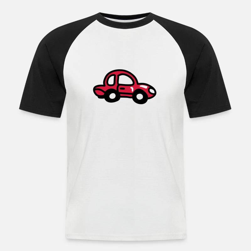 kleines Auto 3 - Männer Baseball-T-Shirt - Weiß/Schwarz