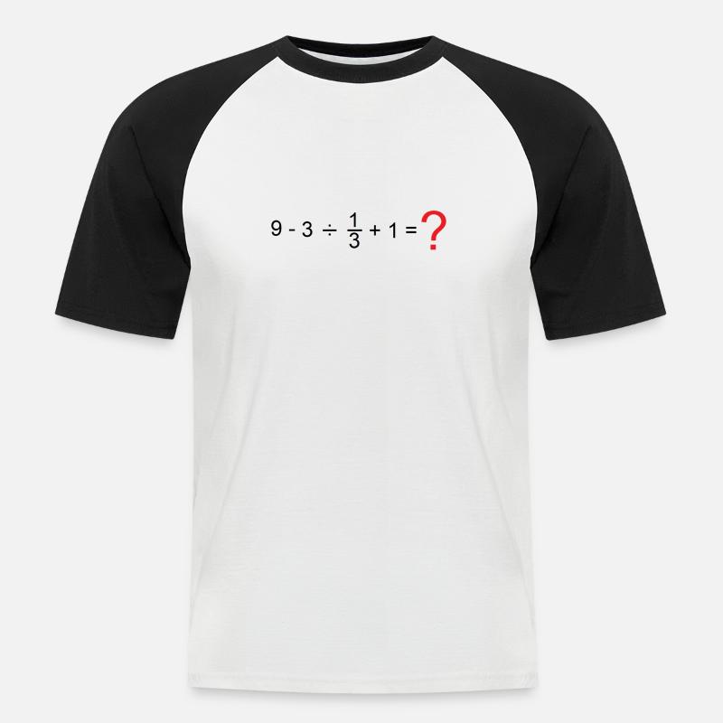 Mathematik - Männer Baseball-T-Shirt - Weiß/Schwarz