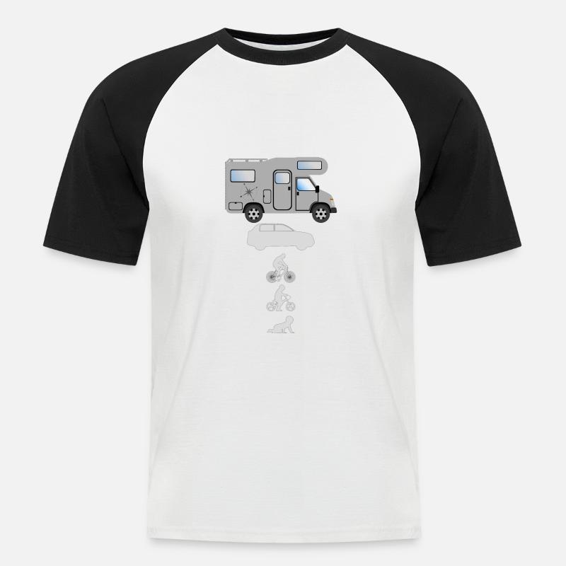 Evolution Camper - Men's Baseball T-Shirt - white/black