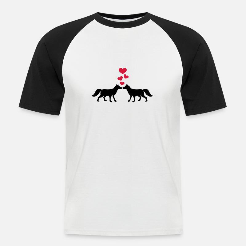 Fuchs - Männer Baseball-T-Shirt - Weiß/Schwarz