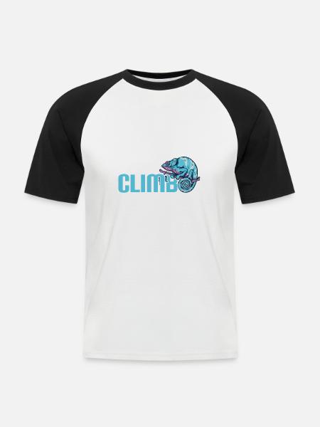 Bouldern, Klettern Freiklettern Kletterhalle - Männer Baseball-T-Shirt - Weiß/Schwarz