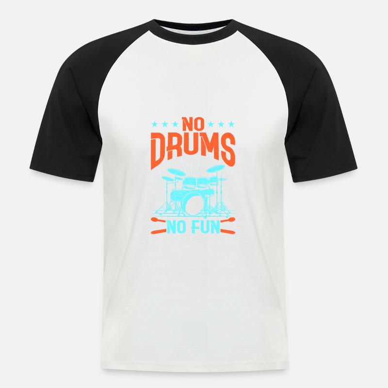 Drummers Drummers Drummers Drummers - Men's Baseball T-Shirt - white/black