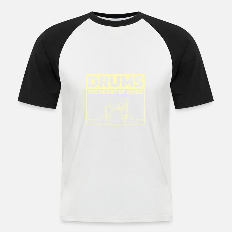Drummers Drummers Drummers Drummers - Men's Baseball T-Shirt - white/black