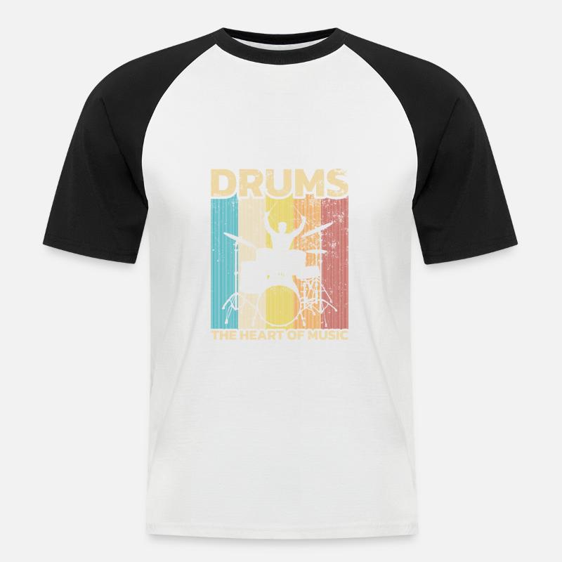 Drummers Drummers Drummers Drummers - Men's Baseball T-Shirt - white/black