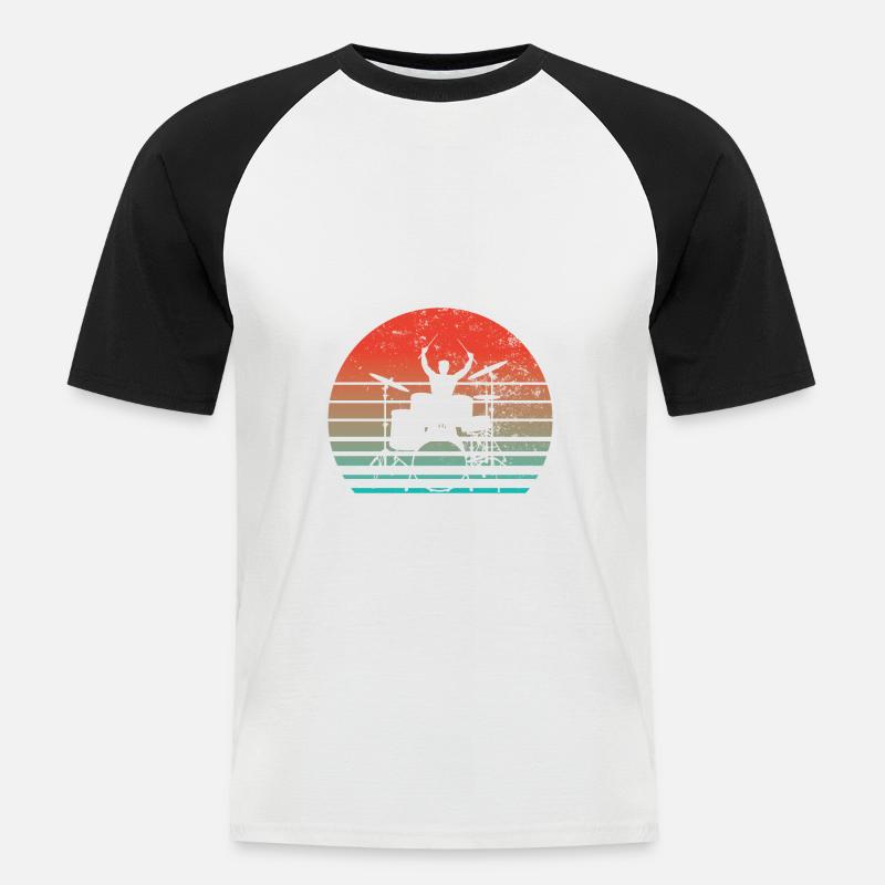 Drummers Drummers Drummers Drummers - Men's Baseball T-Shirt - white/black