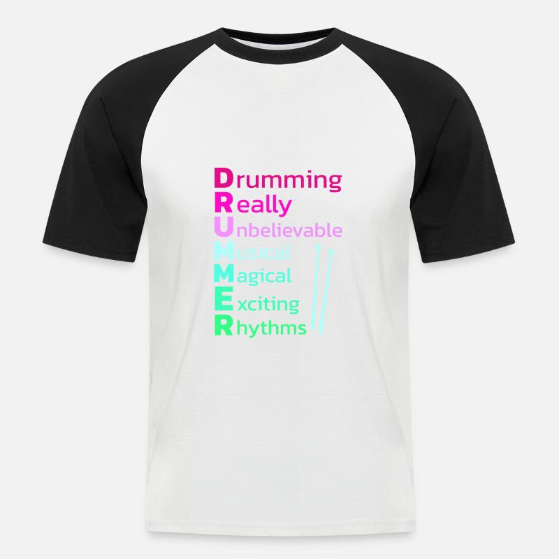 Drummers Drummers Drummers Drummers - Men's Baseball T-Shirt - white/black