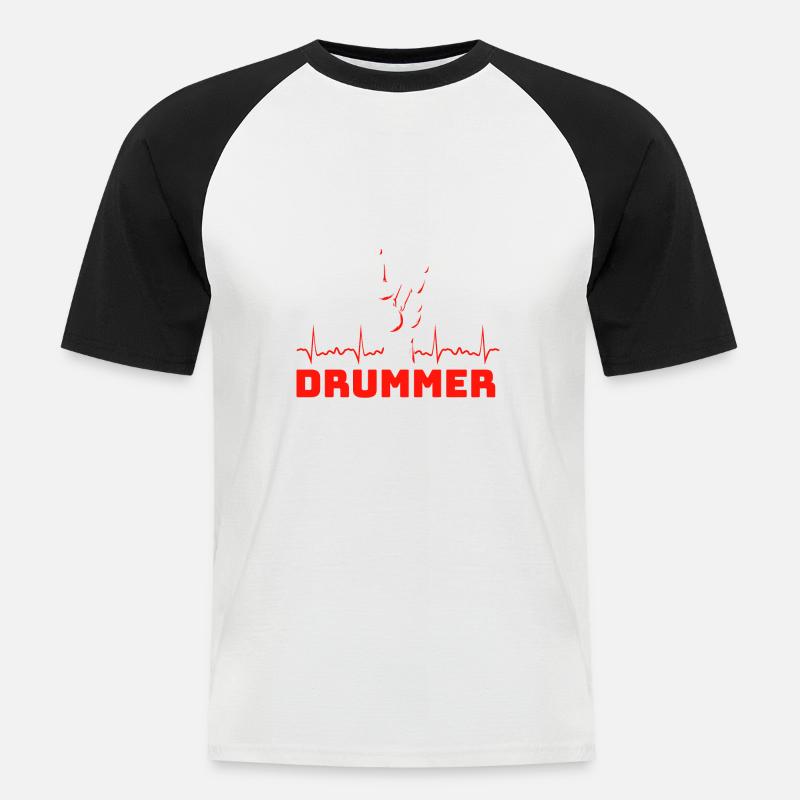 Drummers Drummers Drummers Drummers - Men's Baseball T-Shirt - white/black