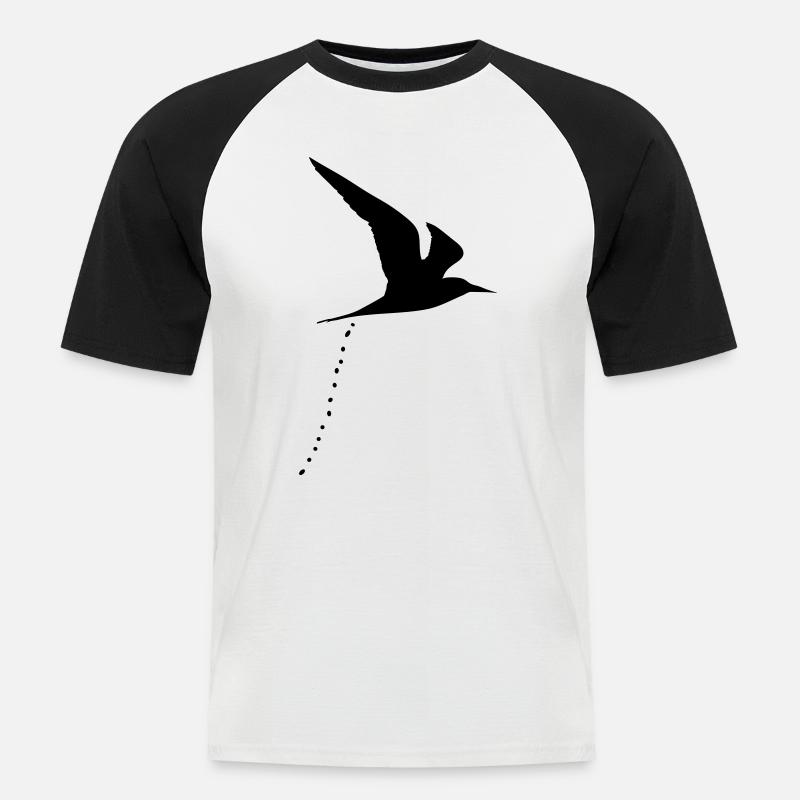 bird shit shit shit forming 1c - Men's Baseball T-Shirt - white/black
