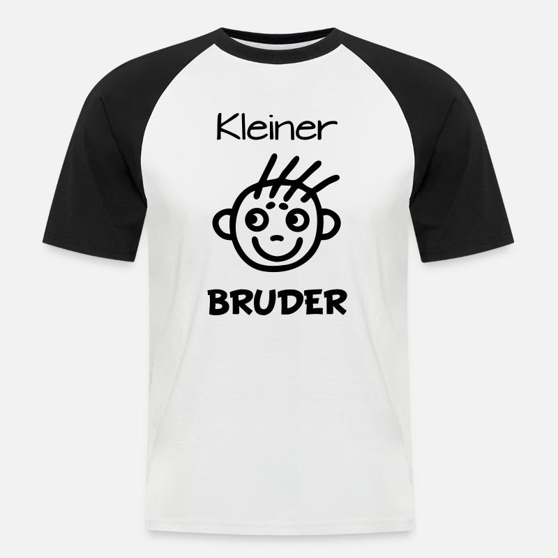 Kleiner Bruder - Männer Baseball-T-Shirt - Weiß/Schwarz