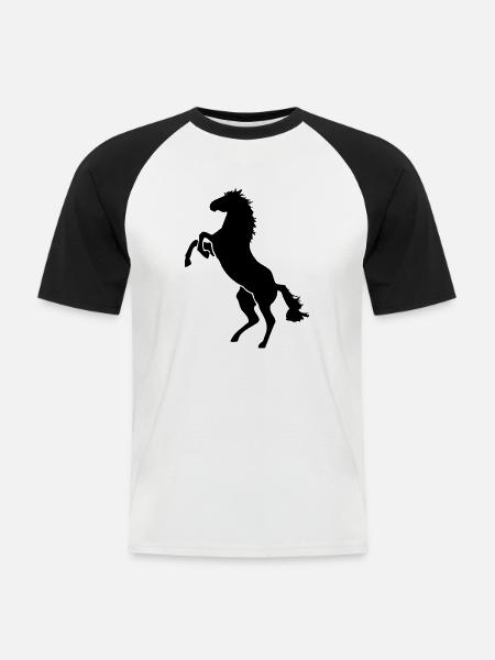 Pferd - Horse - Männer Baseball-T-Shirt - Weiß/Schwarz