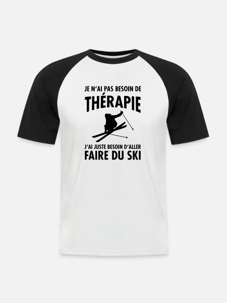 Thérapie Ski - Men's Baseball T-Shirt - white/black