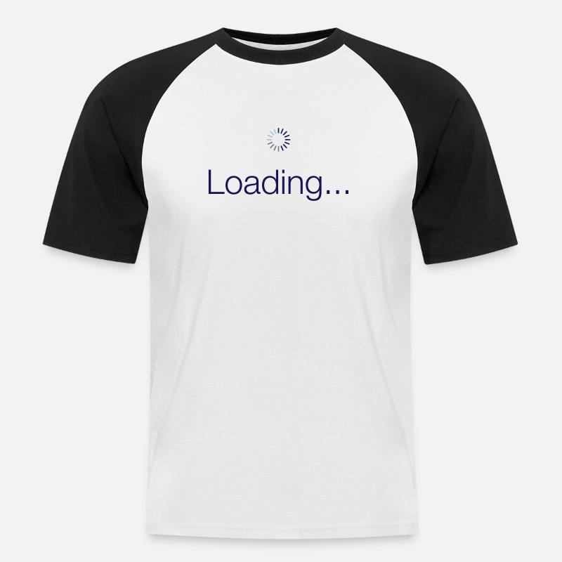 Loading - Männer Baseball-T-Shirt - Weiß/Schwarz