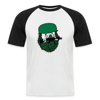 visage riant enfant de bande dessinée comique drôl - T-shirt baseball manches courtes Homme - blanc/noir - Devant - Nik (191cm)