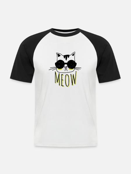 Cool Cat - Men's Baseball T-Shirt - white/black