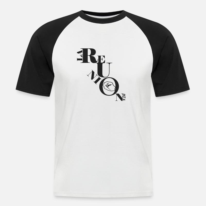 Logo Sitzung METIS 03 v2 - Männer Baseball-T-Shirt - Weiß/Schwarz
