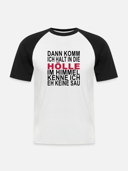 Hölle - Männer Baseball-T-Shirt - Weiß/Schwarz
