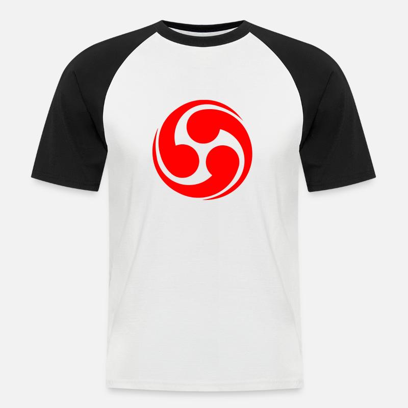 Ninja Karate Samurai - Männer Baseball-T-Shirt - Weiß/Schwarz