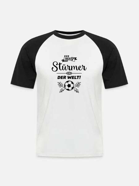 der beste stürmer - Männer Baseball-T-Shirt - Weiß/Schwarz
