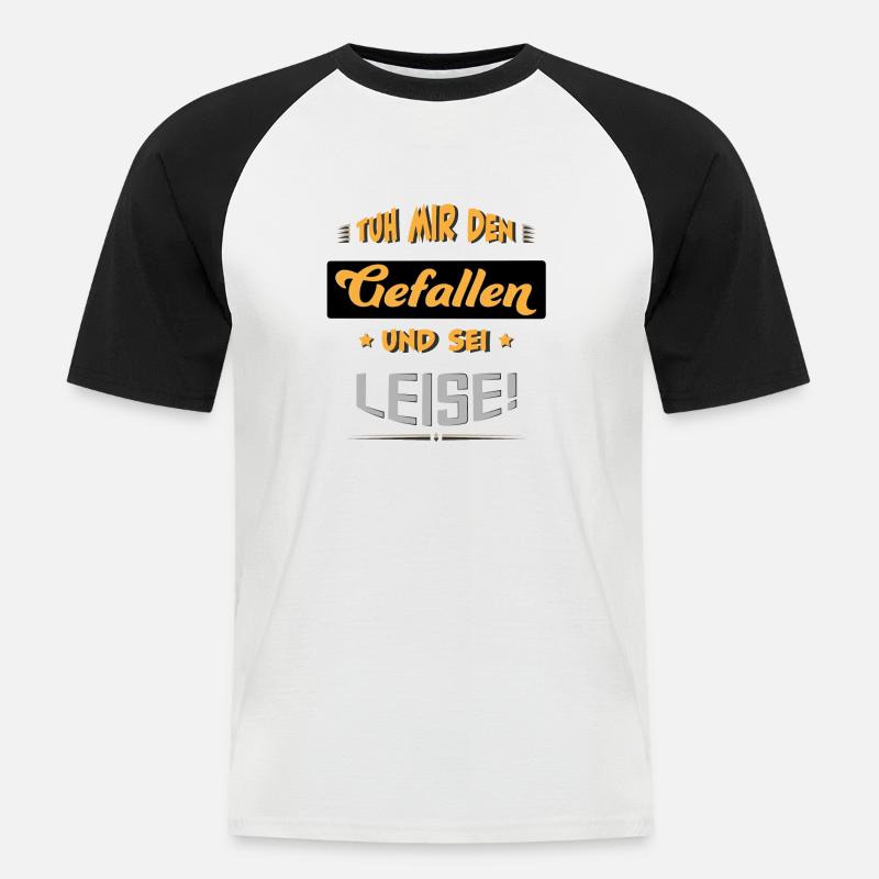 Leise sein Ruhe - Männer Baseball-T-Shirt - Weiß/Schwarz
