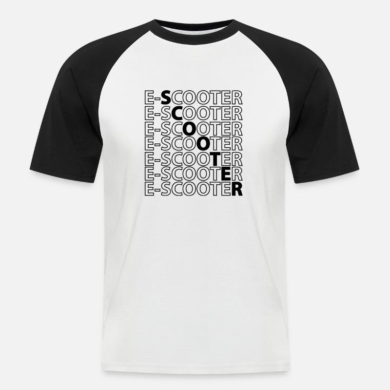 E-Scooter E-Roller Scooter - Männer Baseball-T-Shirt - Weiß/Schwarz
