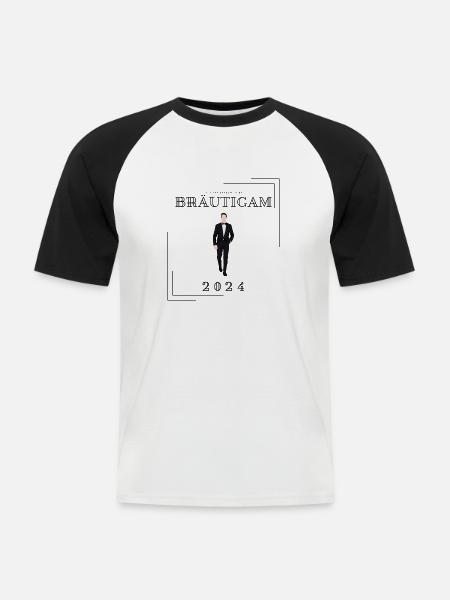 BRÄUTIGAM T-SHIRT - Männer Baseball-T-Shirt - Weiß/Schwarz