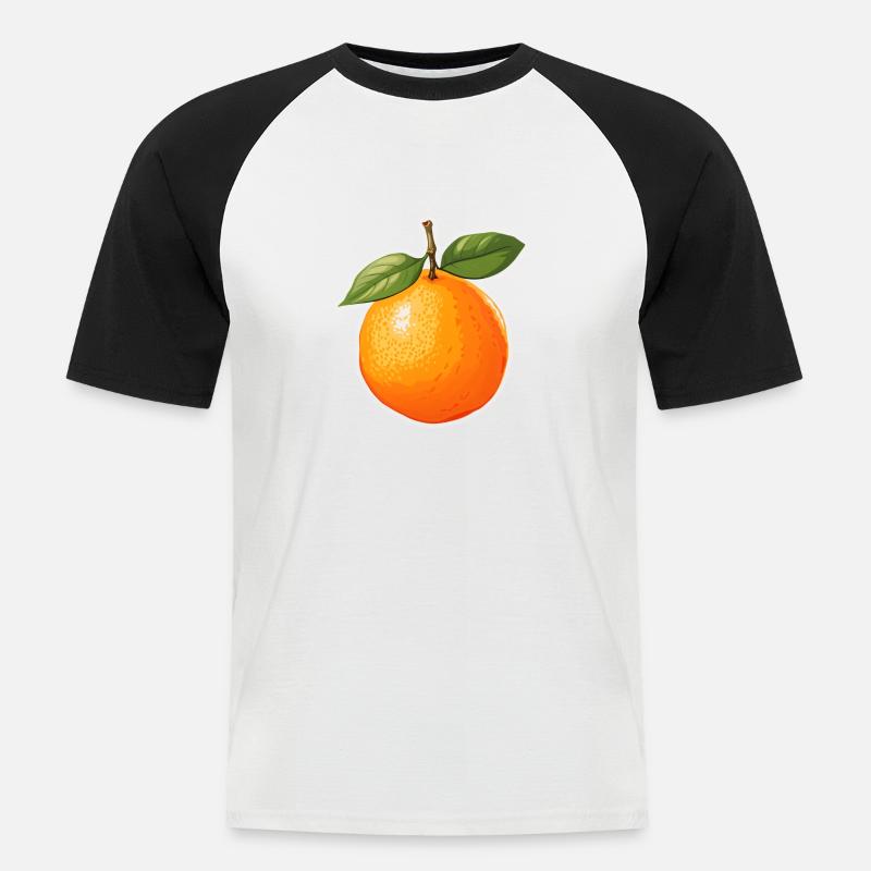 Orange oder Apfelsine - Männer Baseball-T-Shirt - Weiß/Schwarz