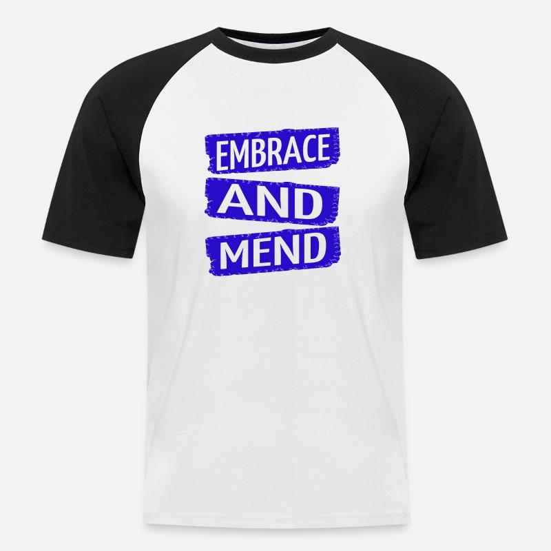 receiving support present idea - Männer Baseball-T-Shirt - Weiß/Schwarz