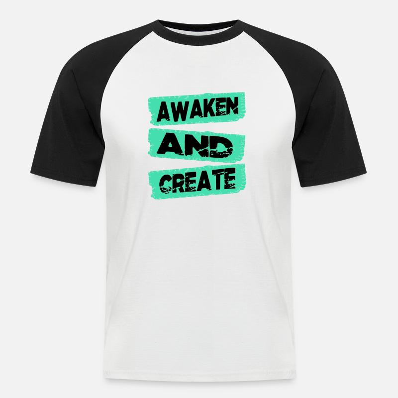 continuous innovation enlightenment - Männer Baseball-T-Shirt - Weiß/Schwarz