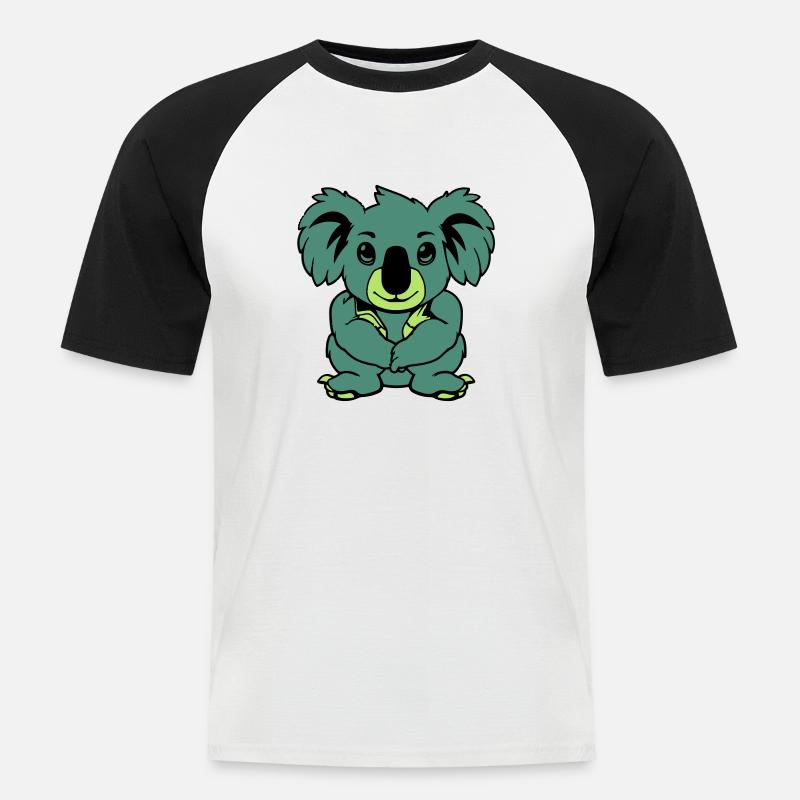 koalabär comic tier - Männer Baseball-T-Shirt - Weiß/Schwarz