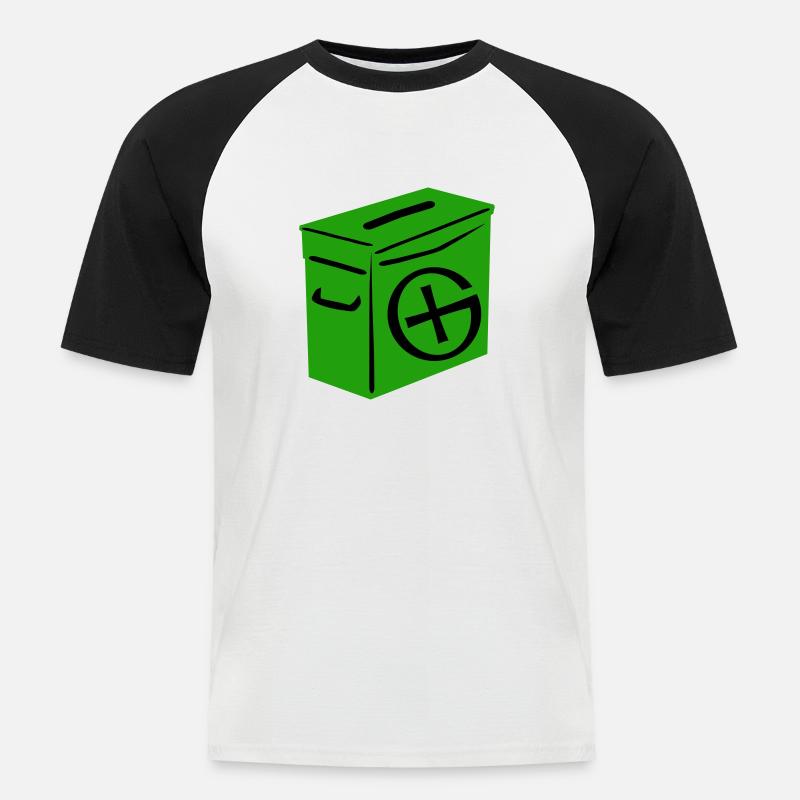 Geocaching: Ammo Can - Männer Baseball-T-Shirt - Weiß/Schwarz