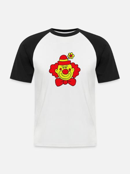 Clown - Männer Baseball-T-Shirt - Weiß/Schwarz