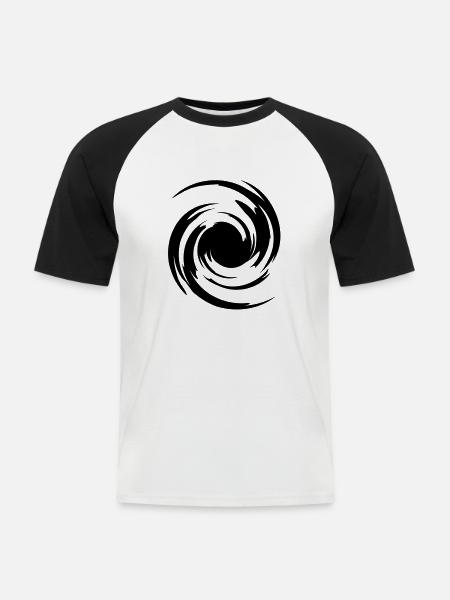 big_swirl - Men's Baseball T-Shirt - white/black