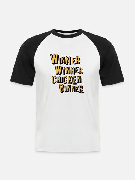 Winner Winner Chicken Dinner - Men's Baseball T-Shirt - white/black