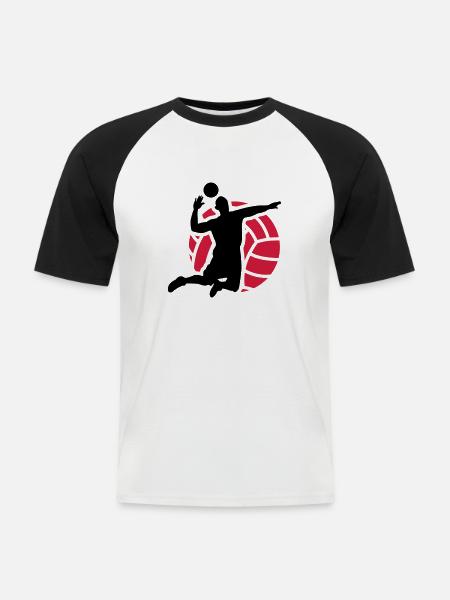 volleyball - Men's Baseball T-Shirt - white/black