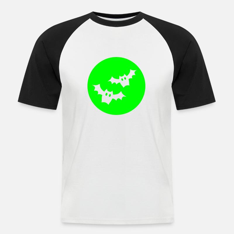 Fledermäuse - Männer Baseball-T-Shirt - Weiß/Schwarz