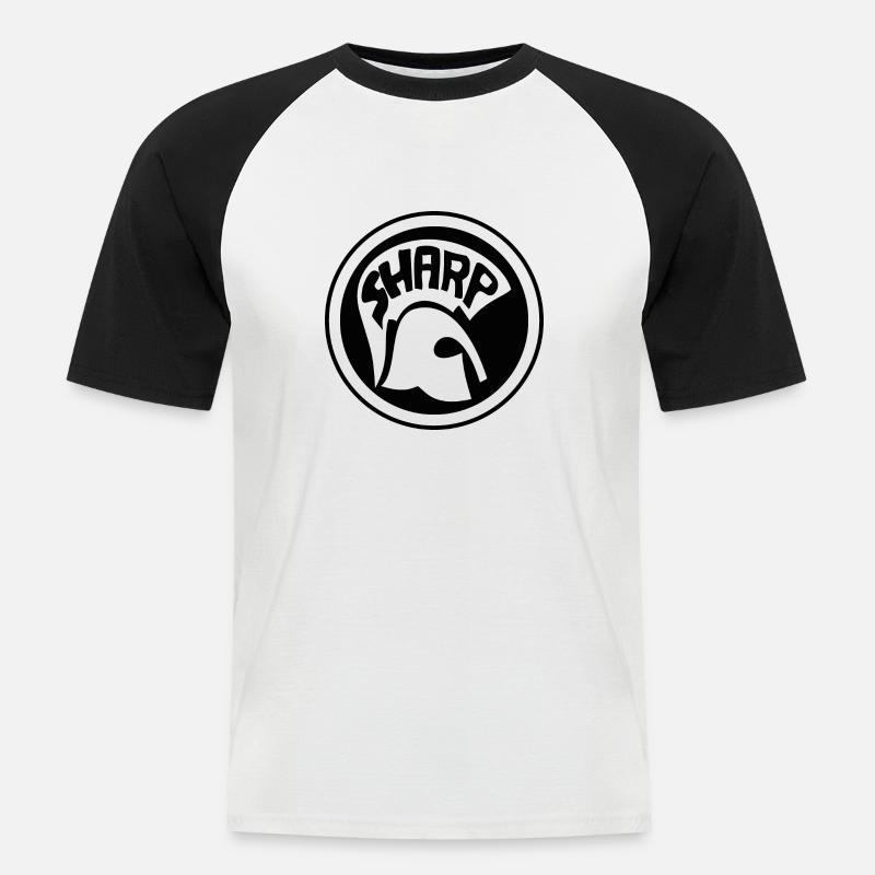 Sharp - Männer Baseball-T-Shirt - Weiß/Schwarz